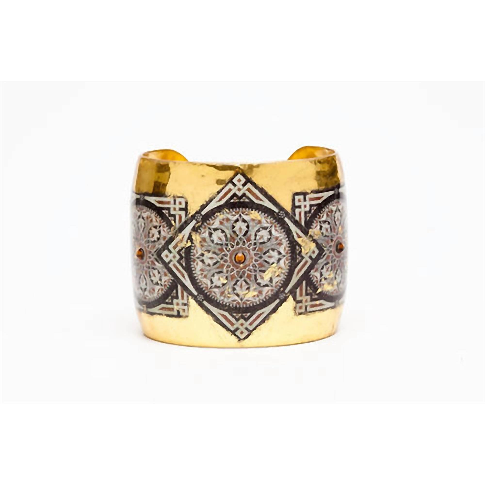 New Avenue Chic Gold Leaf Moors Cuff In Gold